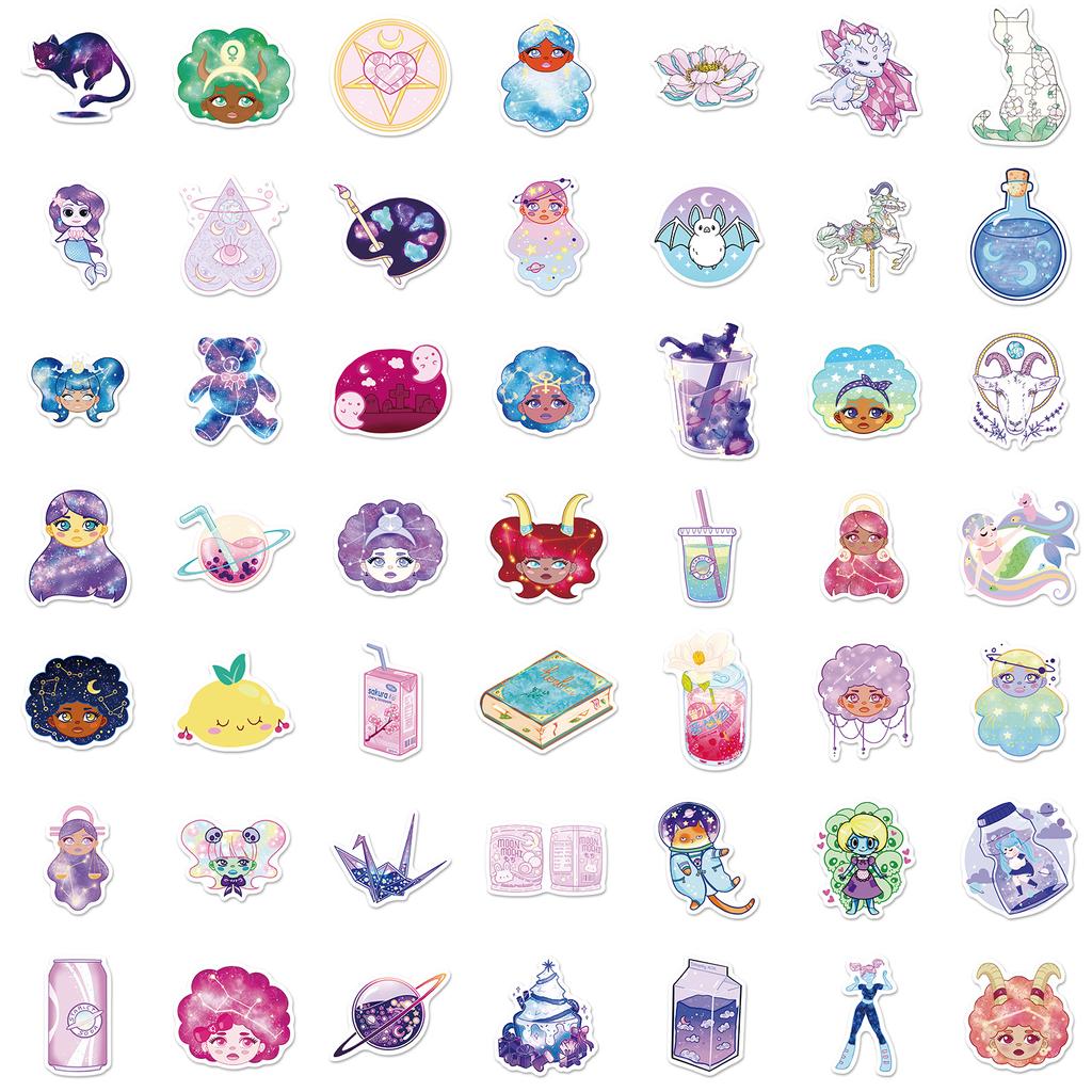 50 Pcs Fantasy Girl Series Stickers New Rena's Magic World Decal