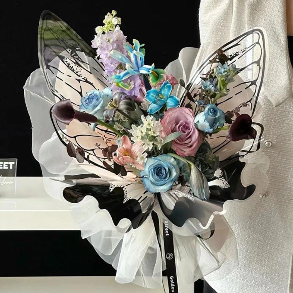 20Set Crystal Butterfly Design Bouquet Wrapping Paper DIY Materials Flower Wrapping Paper