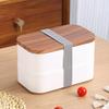Горячая продажа INS Wood Grain двухслойный пластиковый ланч-бокс для микроволновой печи взрослый ланч-бокс Bento Box ланч-бокс