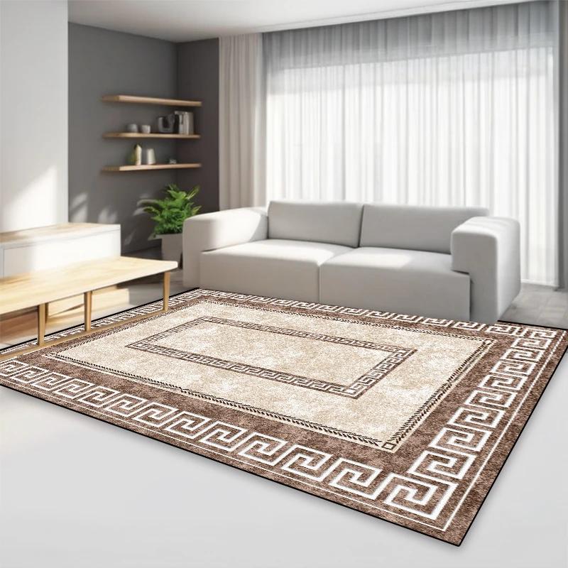 Светло-серый ковер в стиле ретро, минимализм для гостиной, домашний декор, ковры большой площади, коврик для прихожей, нескользящий коврик для входной двери