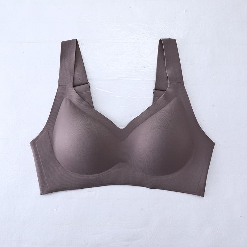 Hot Sale Wide Shoulder Strap Adjustable Latex Underwear Women's No Steel Rim Thin Gather Breasts Sports Vest Bra