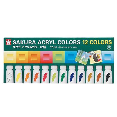 Sakura Crepas Краска акриловая 12 цветов набор ACW12