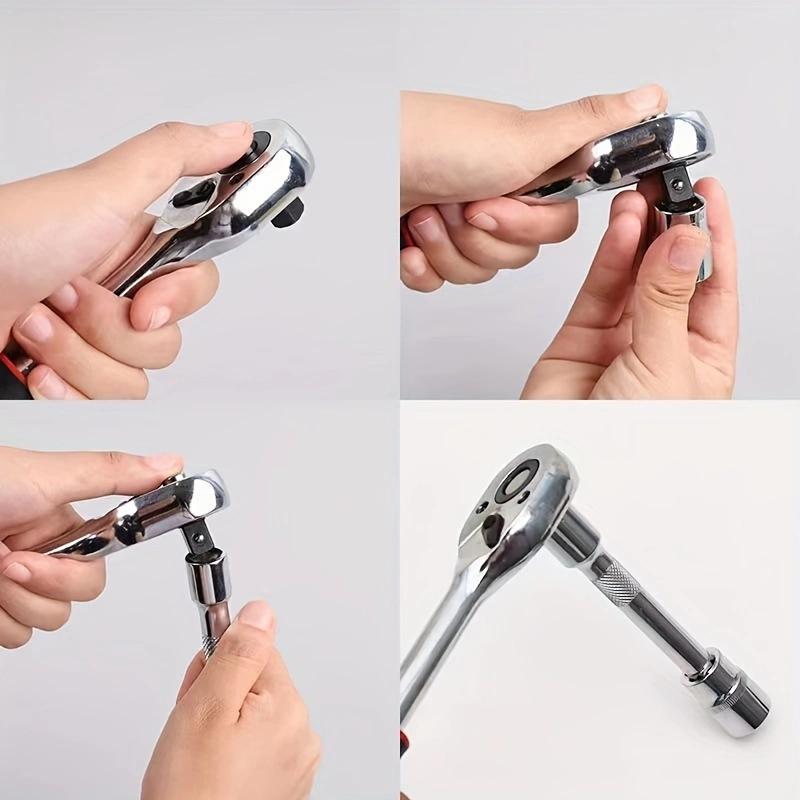Быстросъемный трещоточный ключ 1/4", 3/8" и 1/2" Быстросъемный торцевой ключ Хромованадиевая сталь Инструмент для экономии труда