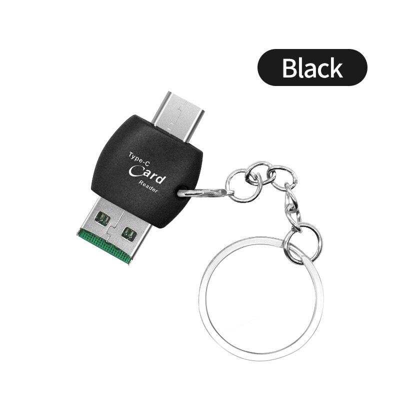 FONKEN 2 в 1 USB C TF-кардридер Универсальный Type-C OTG Высокоскоростной адаптер Mini USB 2.0 для портативных ПК Устройство считывания карт памяти мобильного телефона