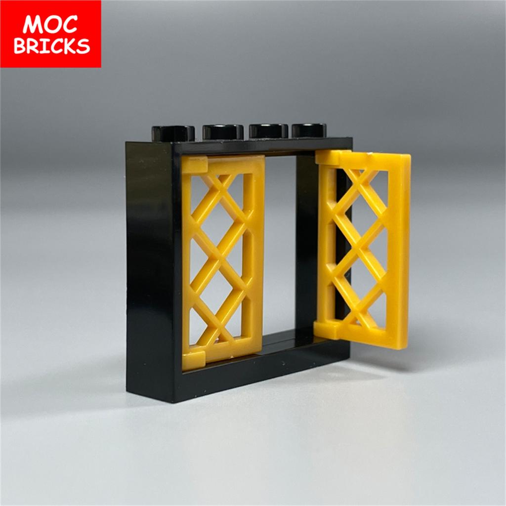 Нетоксичные кубики Moc Оконная решетка 1x2x3 1x4x3 Для строительных блоков Садовая сцена 60607 60594 Собираемые детали Детские игрушки
