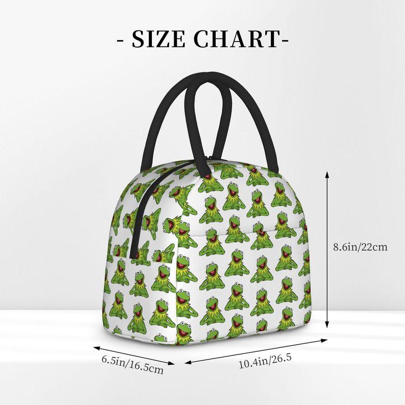 Kermit The Frog Pattern The Muppets Show Insulated Lunch Bags Meal Container Cooler Bag Tote Lunch Box Beach Travel Food Bag
