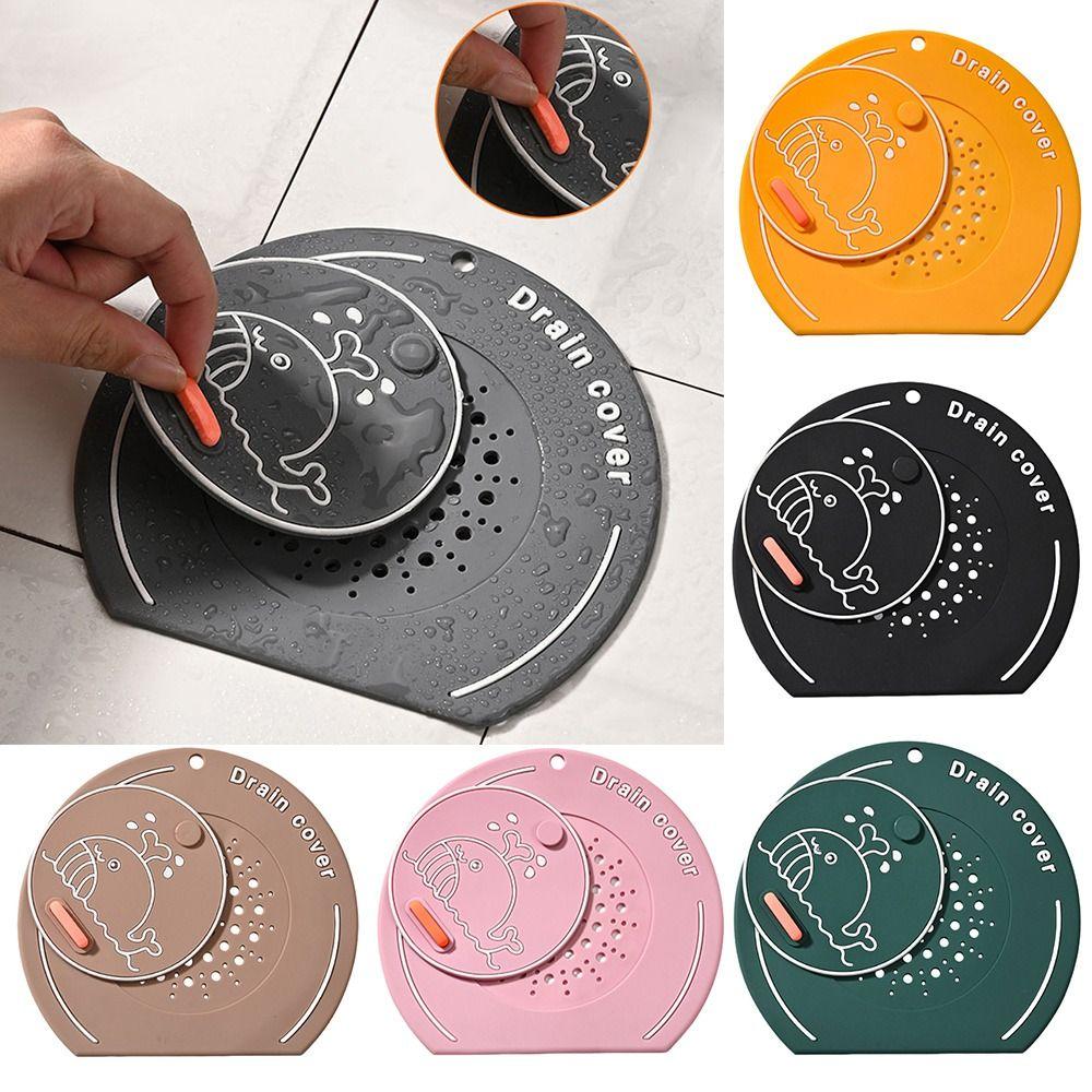 Anti-odor Floor Drain Mat Silicone Kitchen Sink Seal Mat  for Bathroom Hair Collection