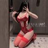 Erotic Underwear, Sexy and pure Desire one-piece dress, Women's hidden button-open crotch lace Seductive pajamas, no-take uniform 1061