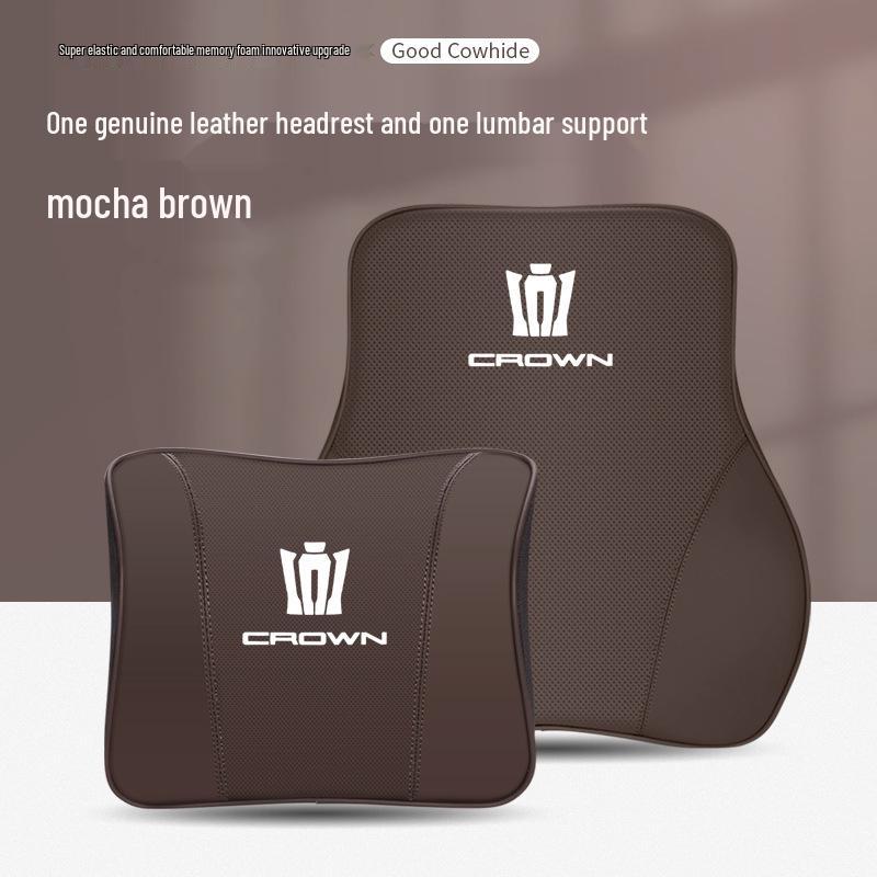 Genuine Leather Headrest & Neck Support for Toyota Crown Land Cruiser