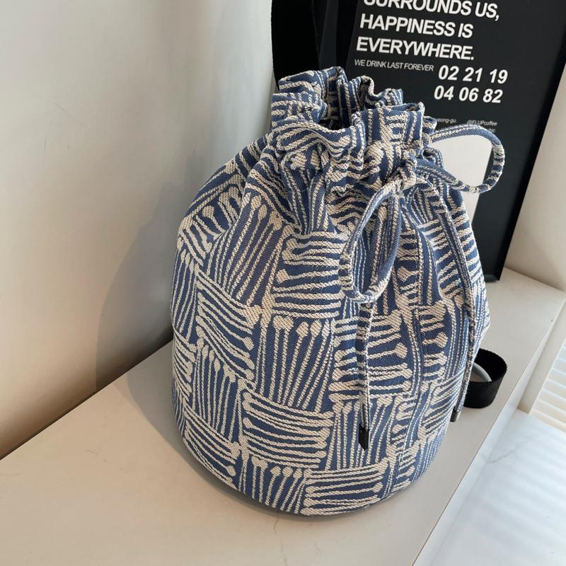 Женская сумка через плечо I вместимость сумка через плечо с завязками однотонная сумка-ведро