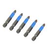 Screwdriver Bits 50mm 5pcs Antislip Blue+silver Durable