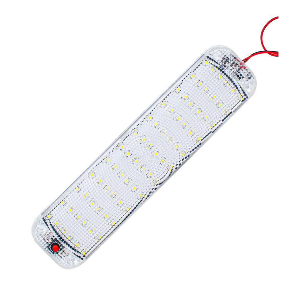12-80 В освещение салона автомобиля 48/72 светодиода полоса света для чтения ночник потолочный светильник с выключателем для фургона грузовика плафон освещения
