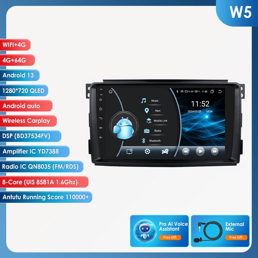 OSSURET Carplay 4G7862 Android 13 автомобильное радио для Smart Fortwo 451 2005 -2015 мультимедийный видеоплеер GPS 2din Автомагнитола интеллектуальный экран DVR Cam RDS