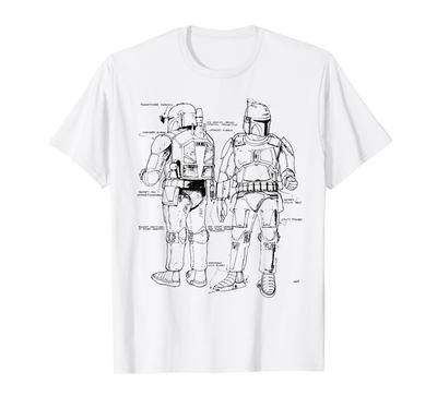 STAR WARS Футболка с диаграммой брони Бобы Фетта
