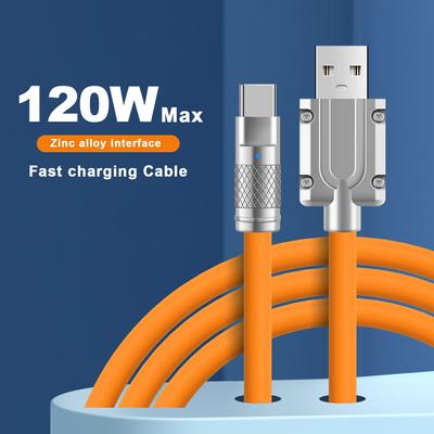 120 Вт, 6 А, сверхбыстрая зарядка, жидкостный силиконовый кабель типа C, USB-кабель для быстрой зарядки для Huawei Mate 50, USB-кабели для зарядного устройства для iPhone 14, шнур для зарядки данных