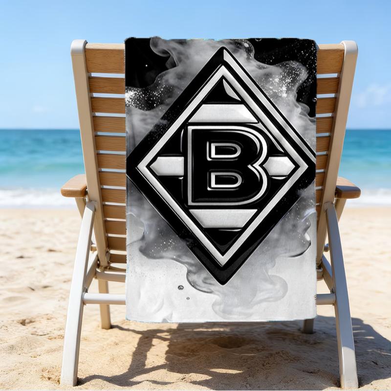Green Black Borussia Beach Towel - Soft, Absorbent Microfiber, Lightweight, Ideal for The Beach, Parties, Travel, Camping fan gifts