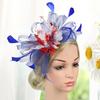 Сетчатая однотонная шляпка-fascinator, форма цветка из искусственных перьев, головной убор для вечеринки, аксессуары для волос