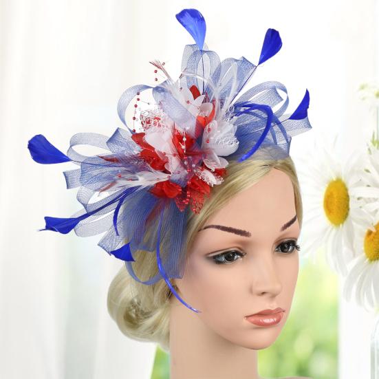 Сетчатая однотонная шляпка-fascinator, форма цветка из искусственных перьев, головной убор для вечеринки, аксессуары для волос