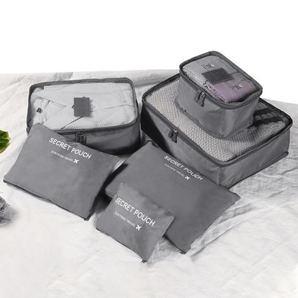 6pcs Clothe Tidy Pouch Waterproof Storage Bags Suitcase Packing Set Storage Cases Luggage Organizer