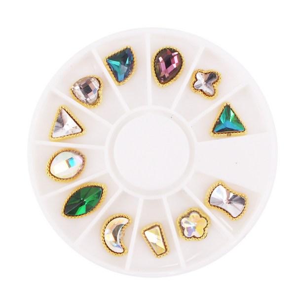 In Love Cap Crystal Nail Parts 12p, 2-25, 1 Set