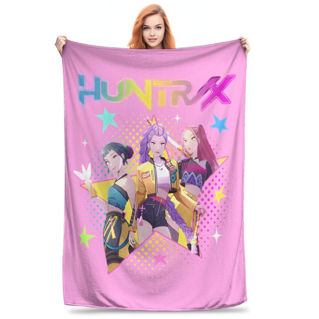 Одеяло Saja Boys Huntrix Kpop Охотники на демонов Фланелевое Потрясающее Теплое Плед для Постельного Белья Гостиной Зимы