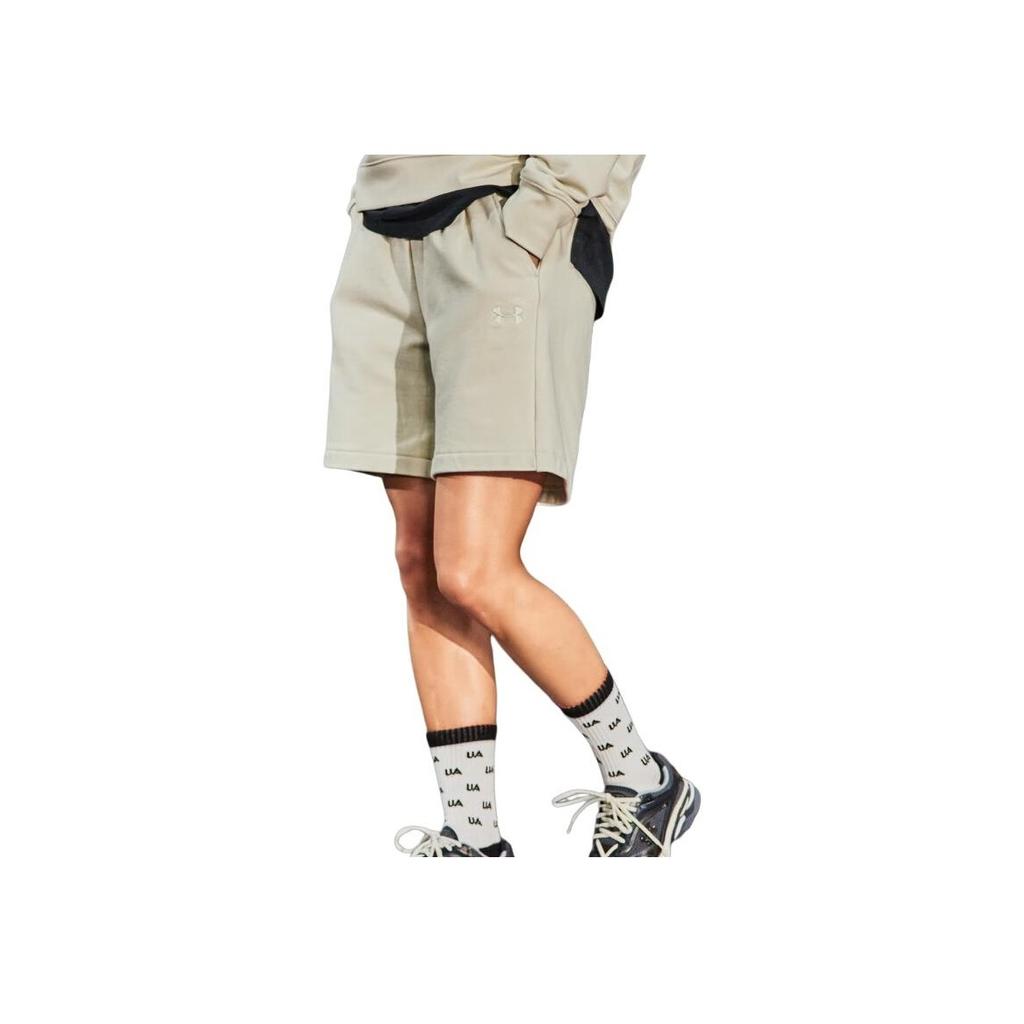 Under Armour L4L Шорты для тренировок из флиса с однотонной шнуровкой, женские шорты, пыльно-розовые, серые 1388060-273