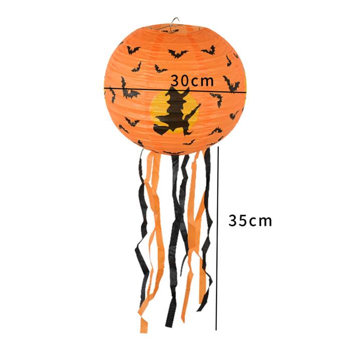 Halloween Led Light Paper Lantern Spider Ghost Pumpkin Bat Pendant Ornament Halloween Party Outdoor Decoration AVE