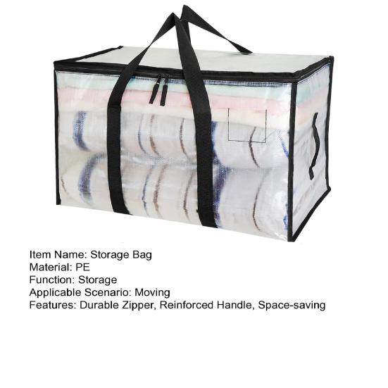 Прозрачные сумки для перемещения, сверхпрочные, с прочной застежкой-молнией, усиленной ручкой, компактная удобная сумка для хранения