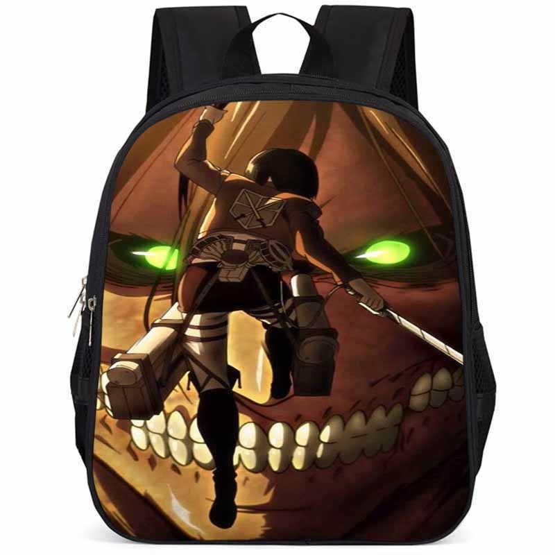 Школьный рюкзак Attack On Titan, 15 дюймов, большая вместимость, легкий, из Оксфордской ткани
