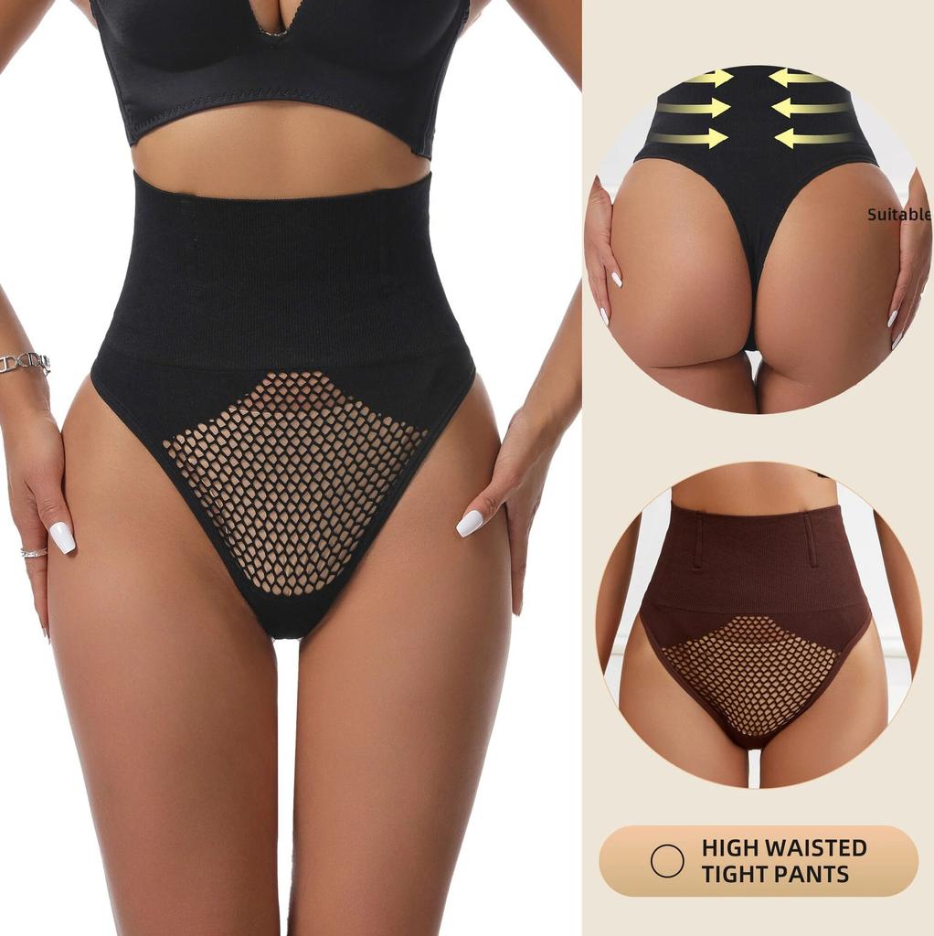 High Rise Thongs for Women Tummy Control Underwear Seamless Thong Panties Belly Shaper Briefs Butt Lifter Body Shaper