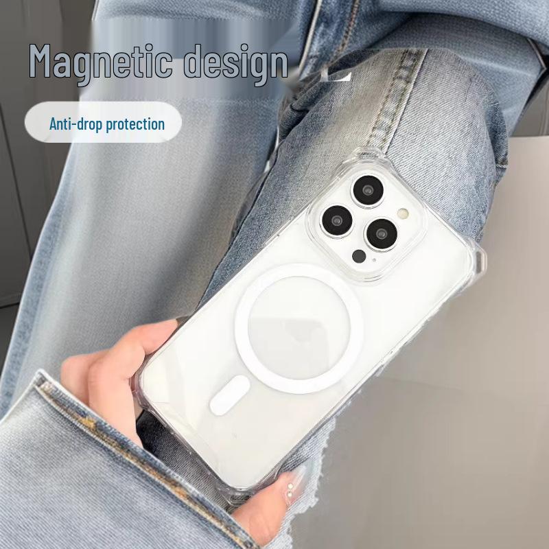 Прозрачный магнитный чехол для iPhone 17 Pro Max, противоударный, с защитой углов