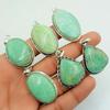Amazonite Gemstone 925 Sterling Silver Plated Handmade 5 PCs Fancy Pendants Jewelry SEN-283