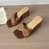 Fashion Women's Wedges Slippers Weave Platform Shoes New Sandals Designer 2025 Summer Fashion Woman Flip Flops Dress Sandalias De Mujer