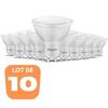 Set of 10 GU10 5W LED Bulbs (EQ. 32W) 6500K 110°