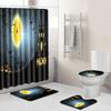 Halloween Bathroom Four-Piece Combination Set Bedroom Non-Slip Carpet Floor Mat Door Mat