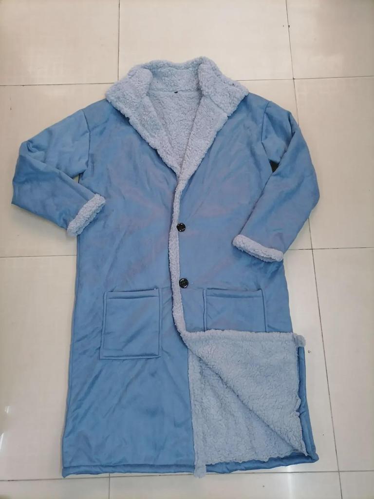 Мужское толстое зимнее замшевое длинное пальто