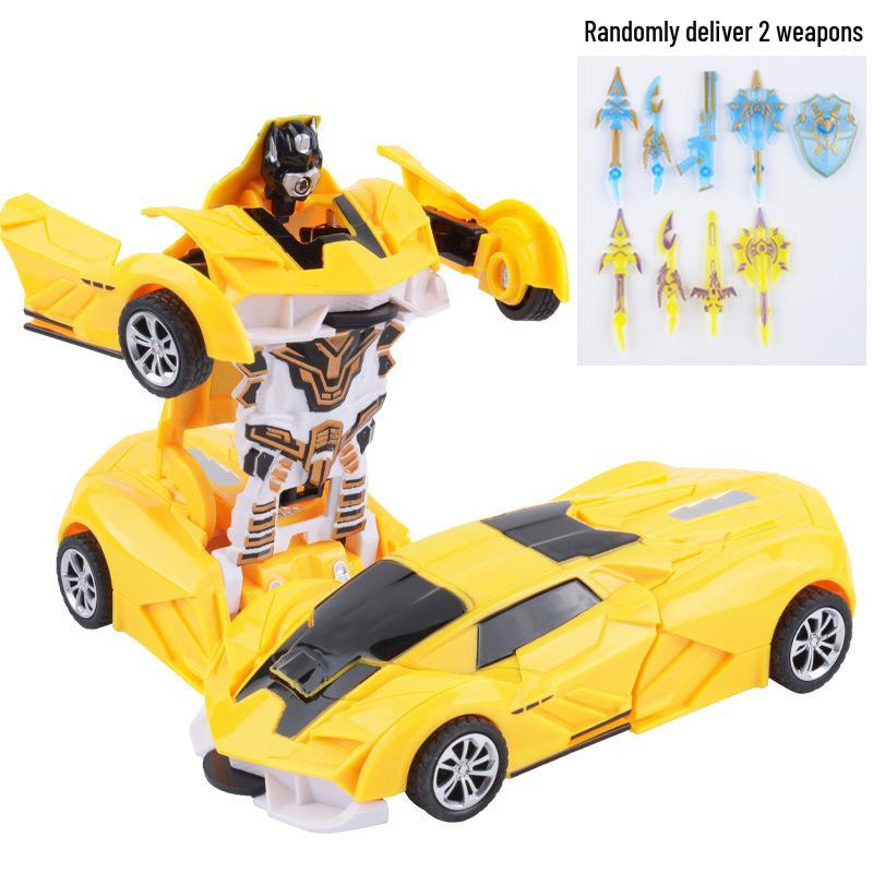 Детская деформирующаяся игрушечная машинка - Инерционная ударопрочная машина-пазл с одной кнопкой