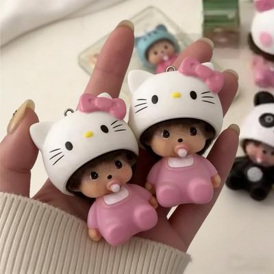 Популярный брелок Hello Kitty Monchhichi из АБС-пластика, милый кукольный подвеска для сумки студента, подвеска для подарочной сумки