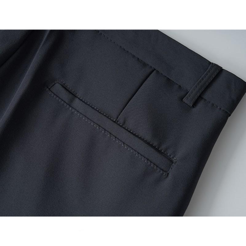 Летняя свободная версия мужских высококачественных однотонных вертикальных девятиточечных брюк большого размера