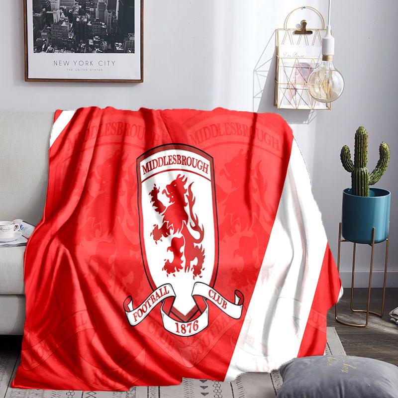 Football Club Middlesbrough Throws Blanket Flannel Blankets Plush for Couch Bed Gifts for Men Women Travel picnic blanket Christmas fan gifts