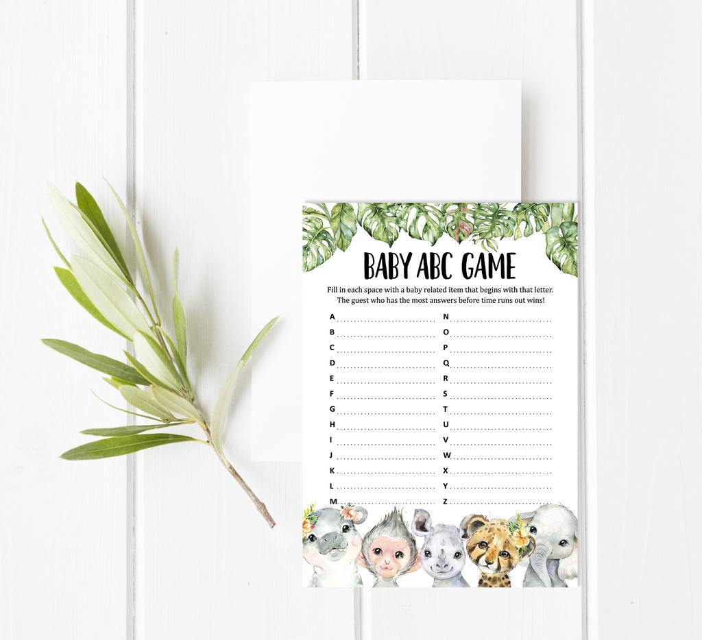 Inkdotpot Игровой набор Baby Shower из 50 игр BabyA AlphabetA ABCA Игра Safari Jungle Animals Party