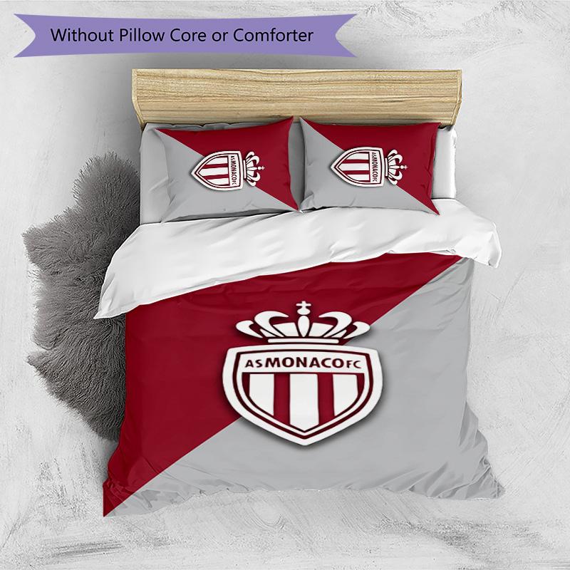 Monaco FC Printed 3PCS Bedding Set Breathable Duvet Cover with Pillowcases Decorative Bed Linen for Bedroom Home