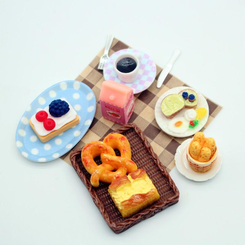 1 Набор Кукольный домик Мини Завтрак Игра Дим Сам Хлеб Джем Тарелка Модель Миниатюрная Кухня Готовка Выпечка Модель Сделай сам Кукольные Аксессуары