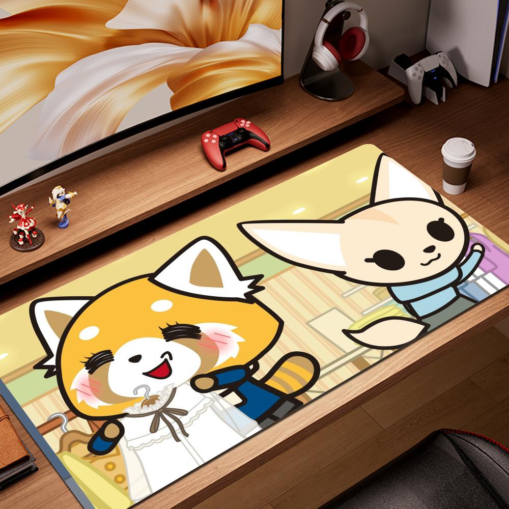 HYBXAXC Large Mouse Pad Gamer Aggretsuko Computer Mat Gaming Laptop Deskmat Mausepad Pc Accessories Mats Keyboard Cabinet Mause