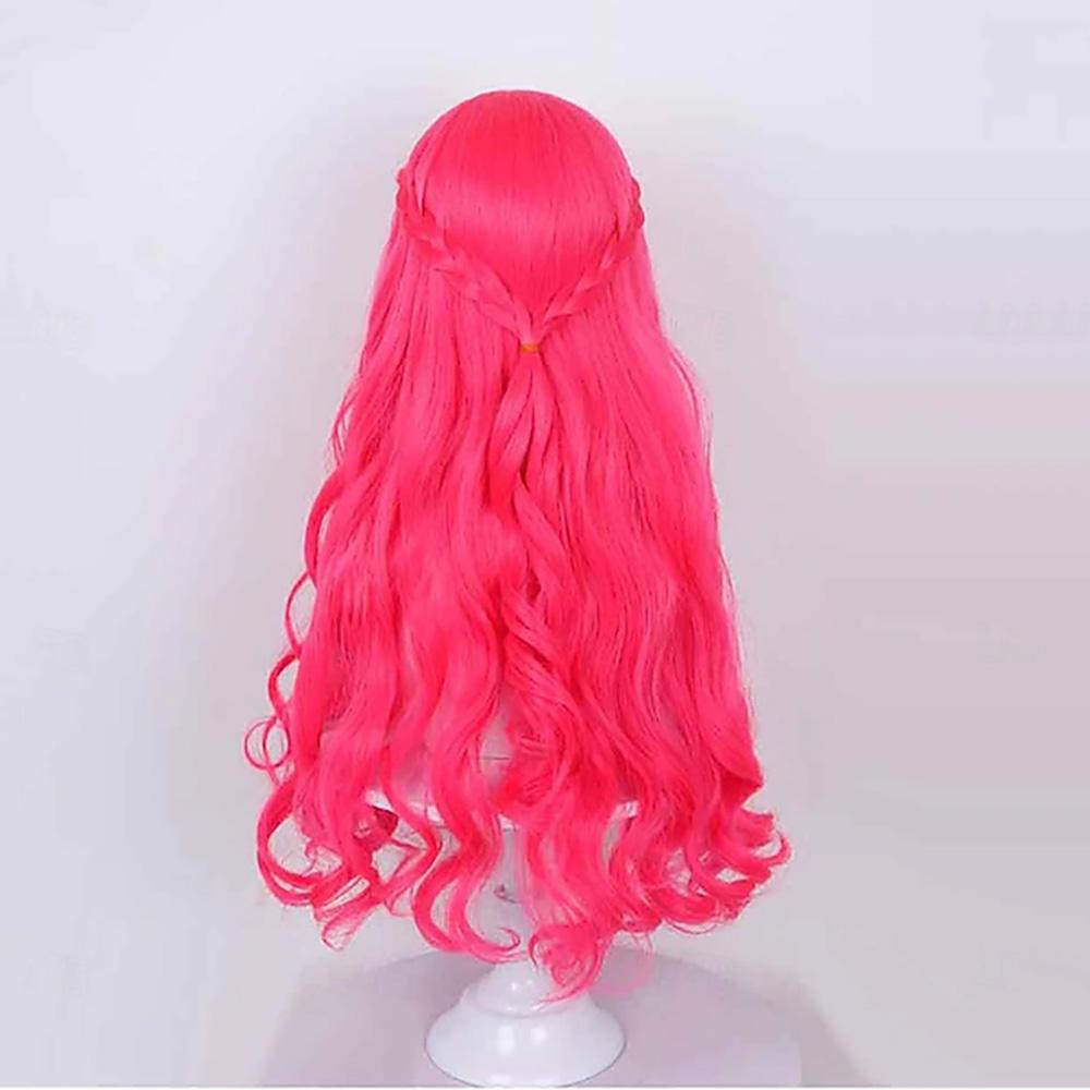 Synthetic Hair Fantasy Villain Heir Rebel Princess Descendants Wicked Wonderland Braided Long Wavy Cosplay Wig for Halloween