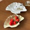 Cream Ceramic Shell Plate Jewelry Display Storage Trays Kitchen Tableware Decorations Home Storage Organization Fruit Salad Dish