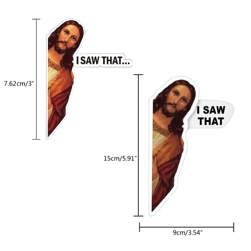 Christian Sticker Spoof Emblem Styling Motorcycle Bumper Label Laptop Jesus: I Saw That! DIY Skateboard Emblem IgPopular
