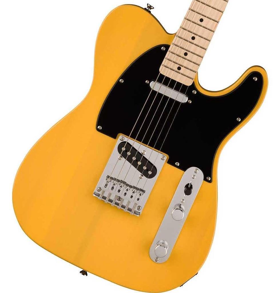 Squier by Fender Электрогитара Squier Squier Maple Black Butterscotch Blonde Мягкий чехол в комплекте Sonic™ Telecaster®, накладка на гриф, пикгард,
