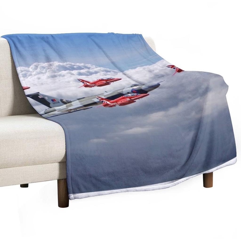 Final Vulcan Flight With The Red Arrows - 3 Throw Blanket Fashion Sofas Thin Loose anime Blankets