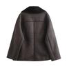Thick Faux Leather Jackets for Women Autumn Winter Warm Jackets Woman Faux Wool Coats Long Sleeve Oversized Jacket